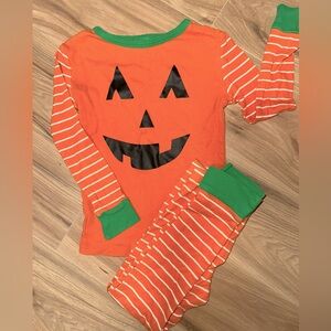 Kids Pumpkin Costume Pajama Set - Orange and Green